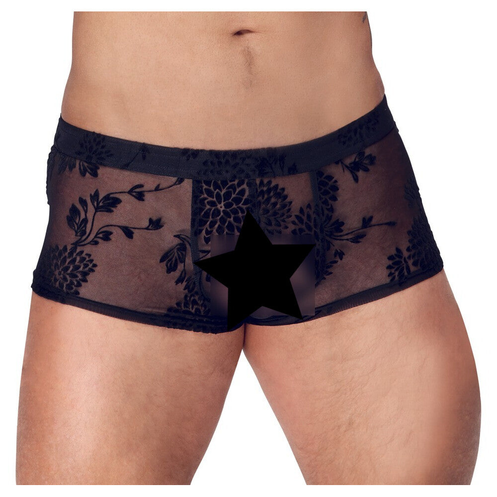Noir Sheer Floral Lace Pants – Transparent Stretch Lingerie Pants > Clothes > Mens Trunks