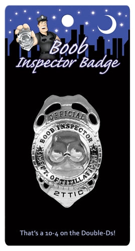 Boob Inspector Badge Silver Bachelor & Bachelorette Items
