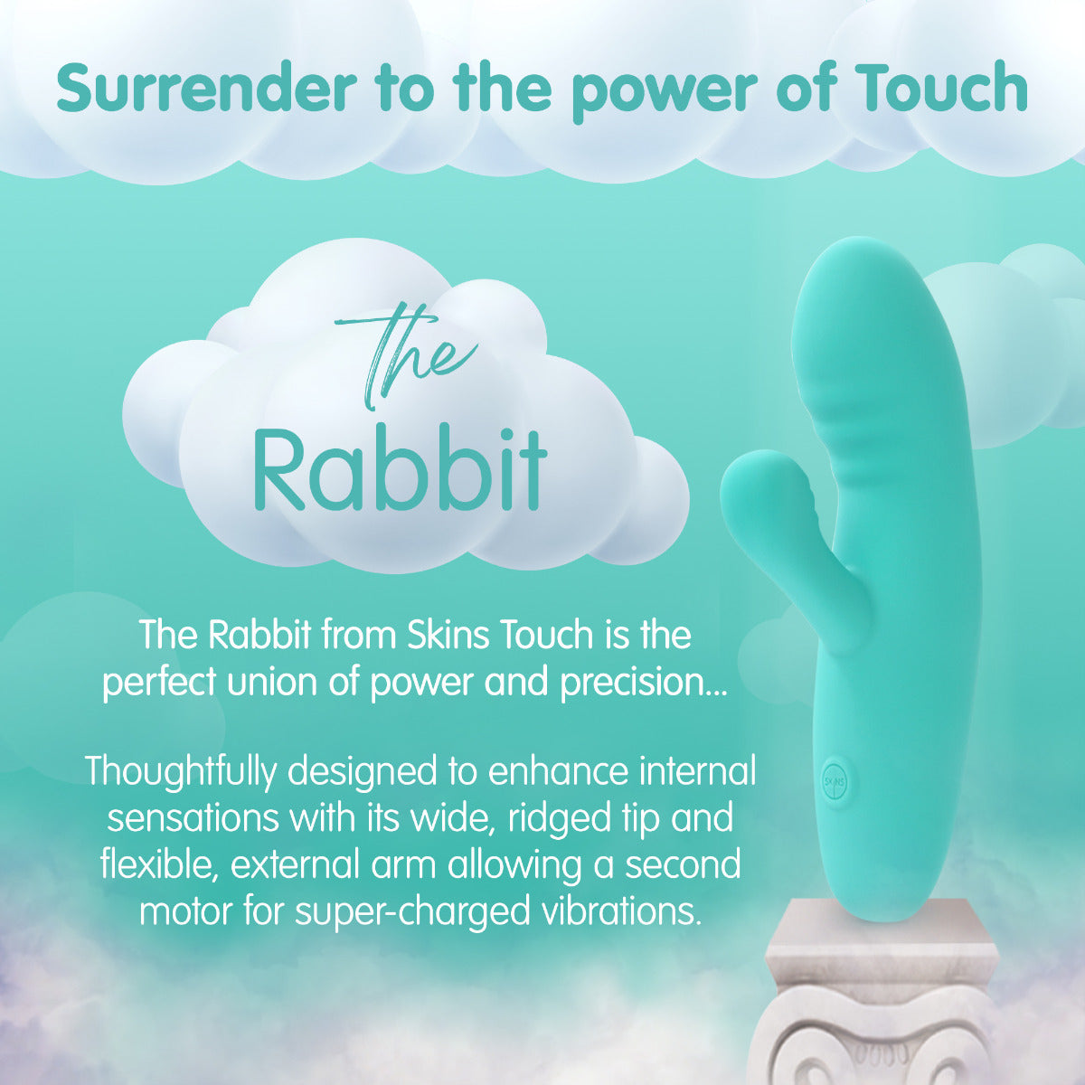 Skins Touch The Rabbit 155mm Silicone Vibrator Toy > Vibrators > Ladies > Rabbit