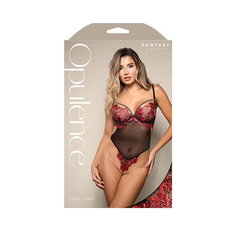 Opulence Floral Pearl Teddy in Black M/L Size LINGERIE & BODY WEAR