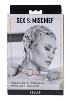 Peaches N Creame Ring Day Collar (Pink) – Luxury BDSM Collar Peach > Bondage Gear > Collars & Leashes