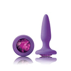 Glams Mini 8.4 Centimeter Butt Plug with Sparkling Gem - Purple > Anal Range > Jewel Butt Plugs