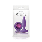 Glams Mini 8.4 Centimeter Butt Plug with Sparkling Gem - Purple > Anal Range > Jewel Butt Plugs