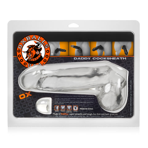 Daddy Cocksheath w Balls Clear 10 Inch Length Clear > Sex Toys For Men > Penis Sleeves