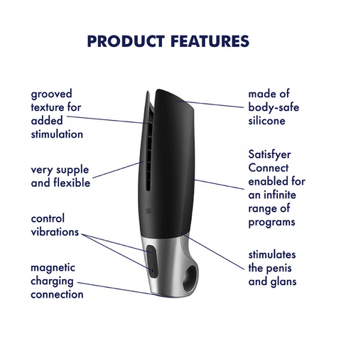 Satisfyer Power Masturbator – Male Stimulation Device > Sex Toys For Men > Masturbators > Vibrating