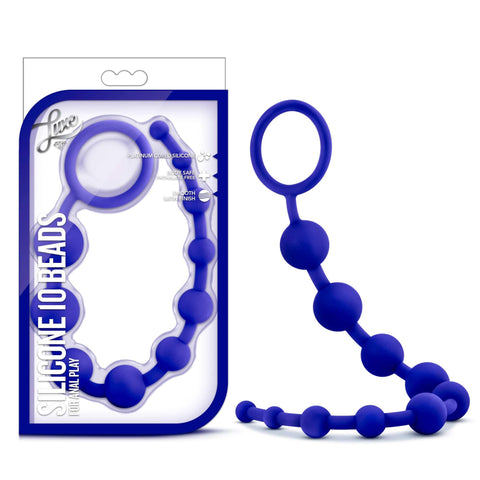 Luxe Silicone 10 Beads Indigo Anal Toy 12.5 Inch Length