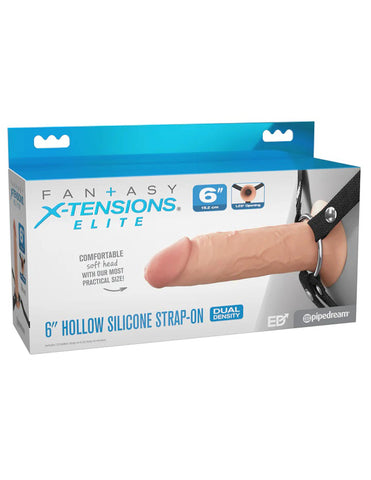 Fx Elite 6 Inch Silicone Hollow Strap On Flesh STRAP-ONS