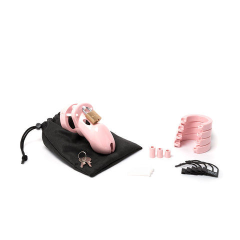 CB-3000 Chastity Cock Cage Kit - 3 Inch Length, Clear/Pink Cages