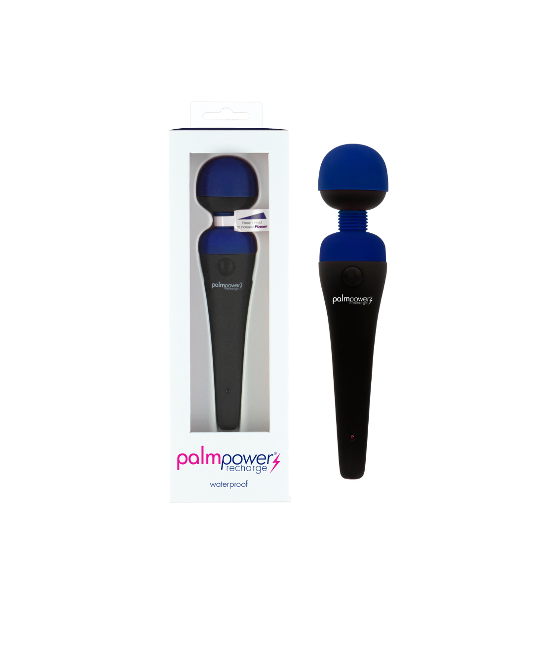 PalmPower Massage Wand Blue - Powerful Rechargeable Vibrator Blue Electric Massager