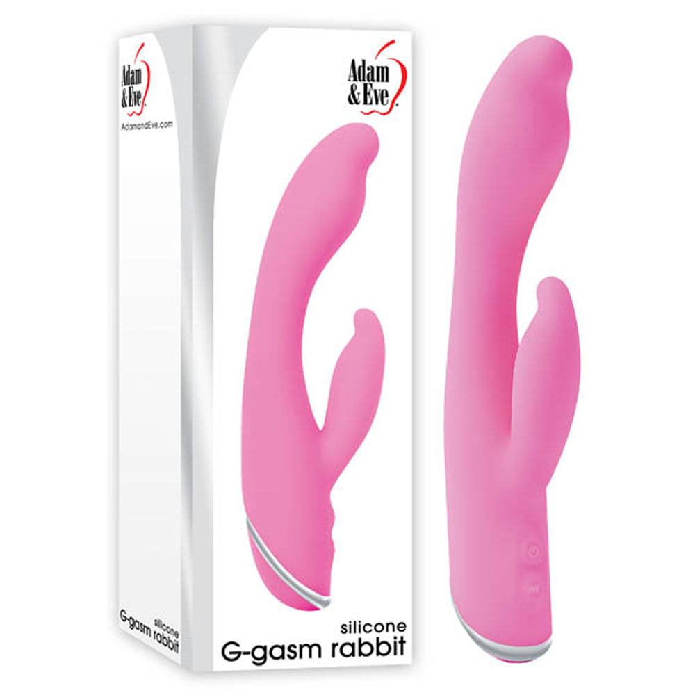 Adam & Eve G-Gasm Rabbit 20.3cm Premium Silicone Plush Rabbit Vibrator Pink > Vibrators > Ladies > Rabbit