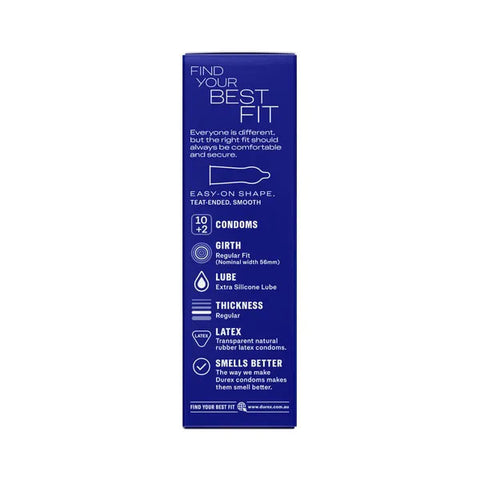 Durex Originals Regular Fit Condoms 10 Pack + 2 Free Latex Condoms CONDOMS