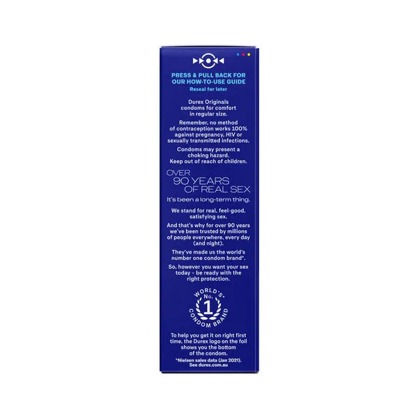 Durex Originals Regular Fit Condoms 10 Pack + 2 Free Latex Condoms CONDOMS