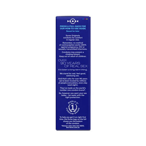 Durex Originals Regular Fit Condoms 10 Pack + 2 Free Latex Condoms CONDOMS