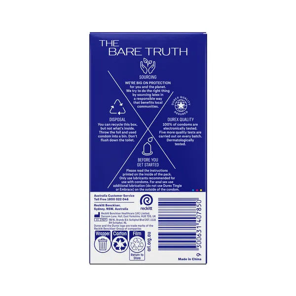 Durex Originals Regular Fit Condoms 10 Pack + 2 Free Latex Condoms CONDOMS