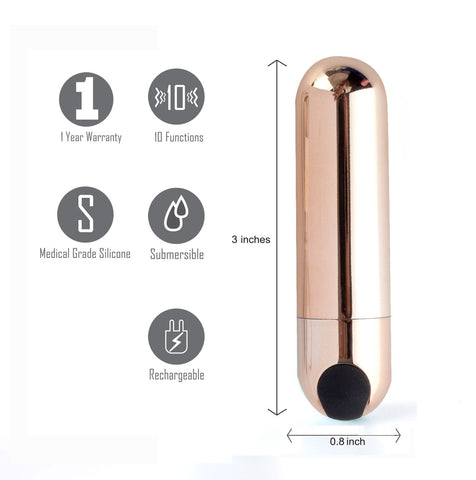 Maia Jessi 7.6 Centimeter USB Rechargeable Bullet Vibrator BULLETS