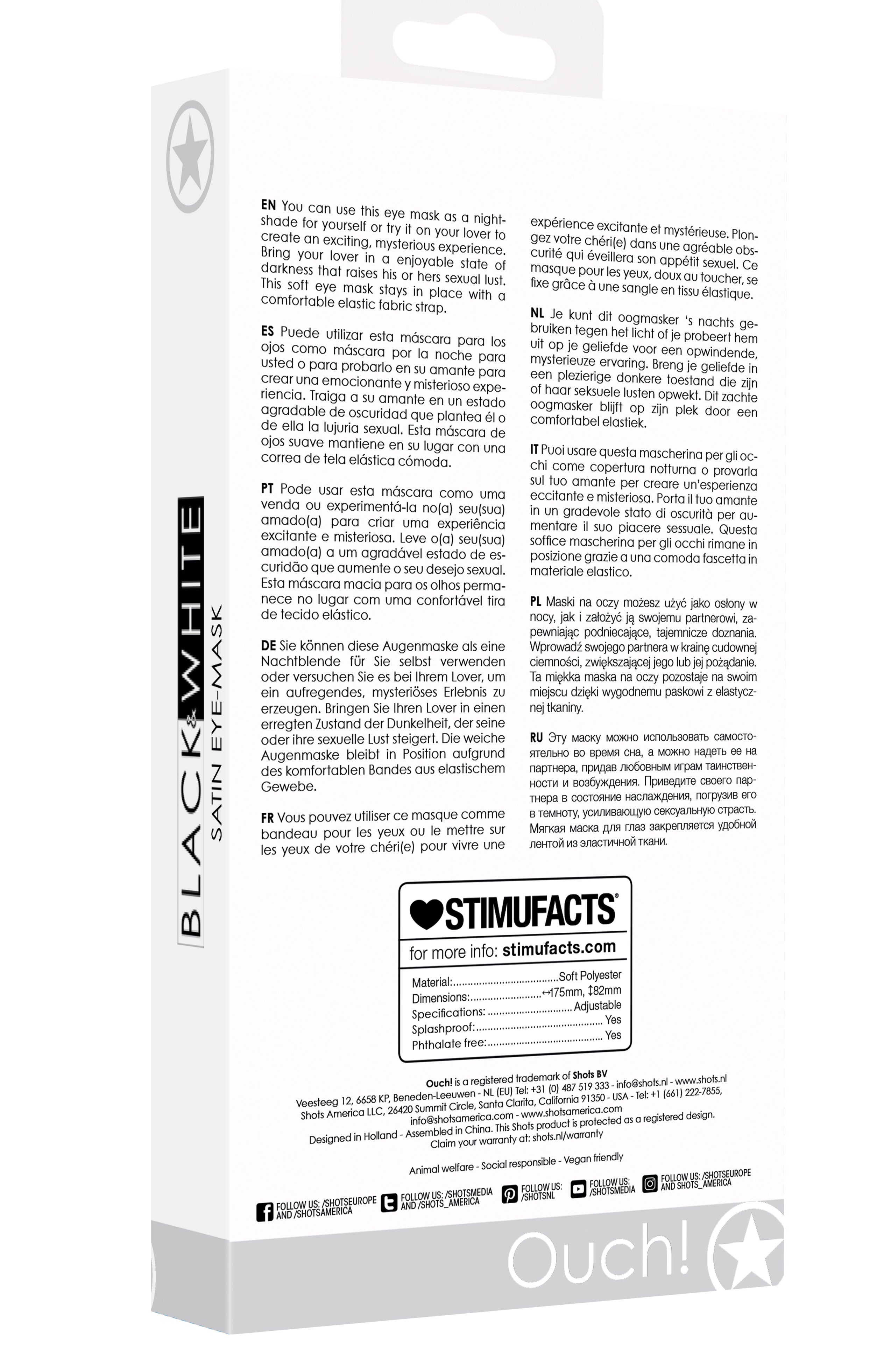 White Satin Eye Mask Blindfold for Relaxation and Intimate Moments Black > Bondage Gear > Blindfolds