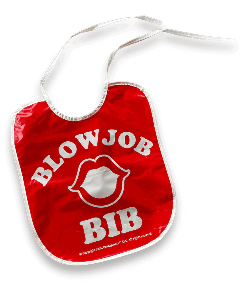 Blow Job Bib Novelty Accessory Oversized Cheeky Slogan Party Bib Fun Accessory Red > Novelties > Bachelor & Bachelorette Items