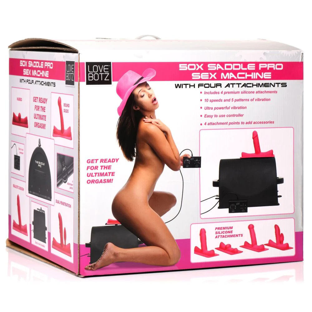 Saddle Pro Deluxe Rideable Sex Machine 4 Attachments for Ultimate Pleasure Black Sex Machines