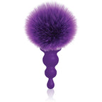 The 9s Cottontails Beaded Butt Plug with Bunny Tail Purple > Anal Range > Tail Butt Plugs
