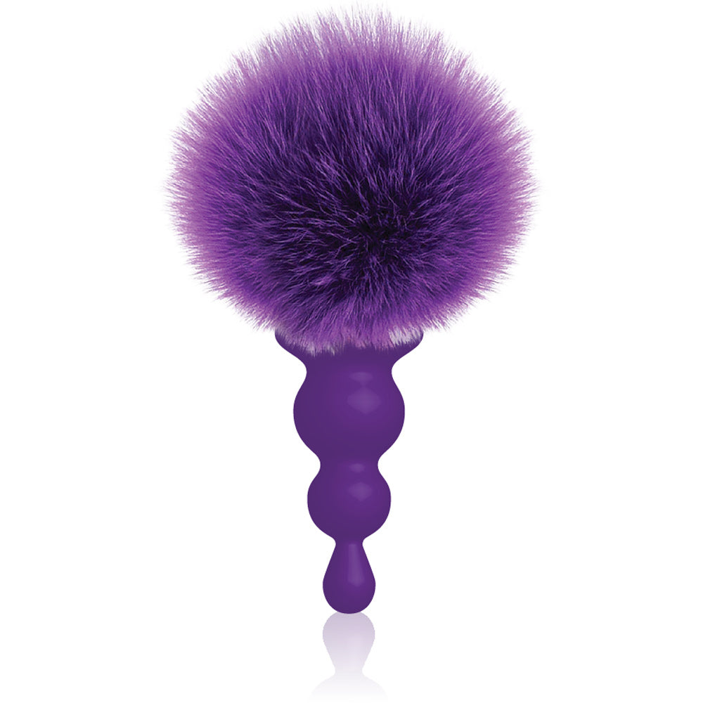 The 9s Cottontails Beaded Butt Plug with Bunny Tail Purple > Anal Range > Tail Butt Plugs