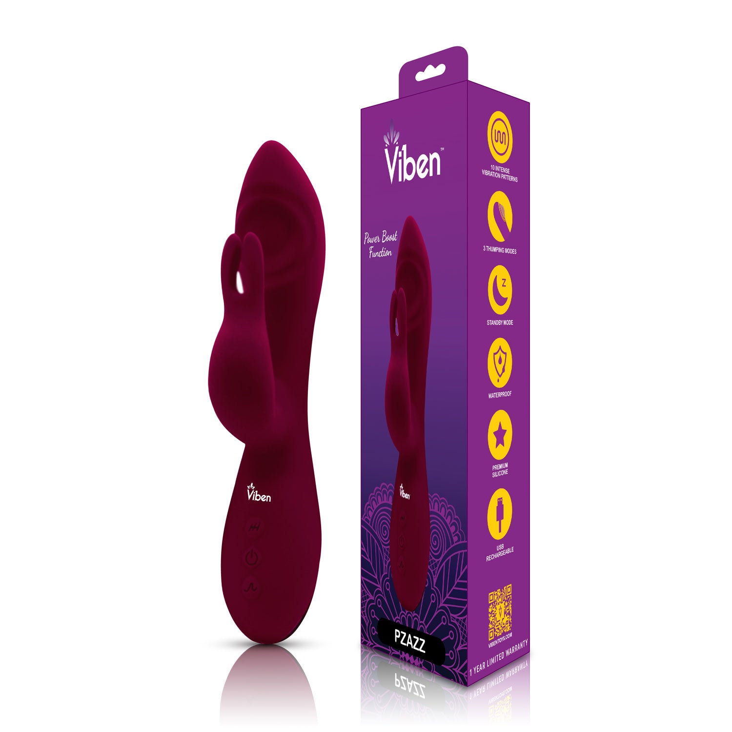 Viben Pzazz Thumping Rabbit Ruby > Vibrators > Ladies > Rabbit