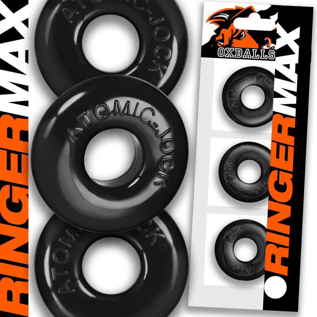 Ringer Max 3-Pack – Strong Rubber Cock Ring Set Black > Cock Ring > Sets