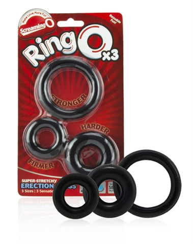 RingO X3 Cock Rings Mixed Pack - Black > Cock Ring > Sets