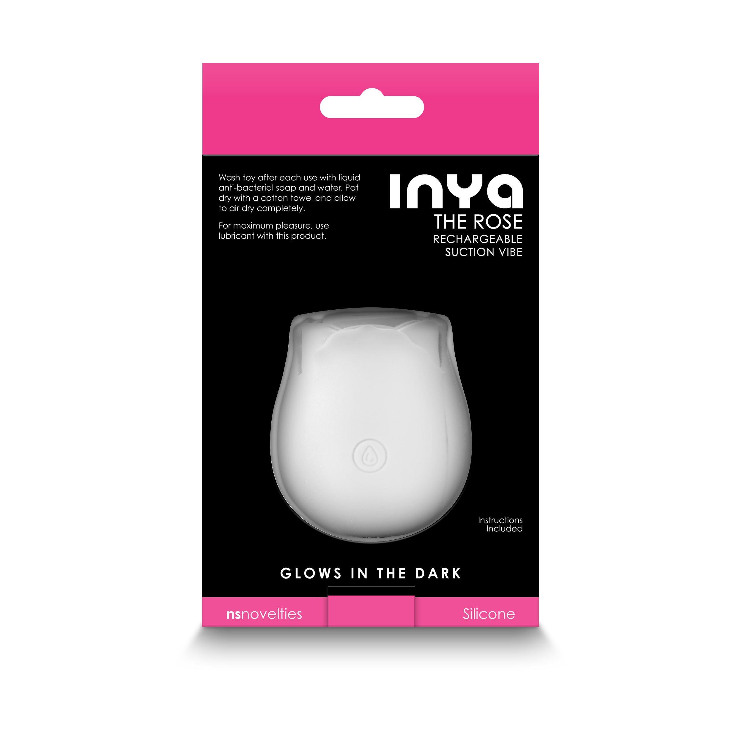 INYA The Rose - Glow in the Dark Suction Stimulator White Rose Stimulators