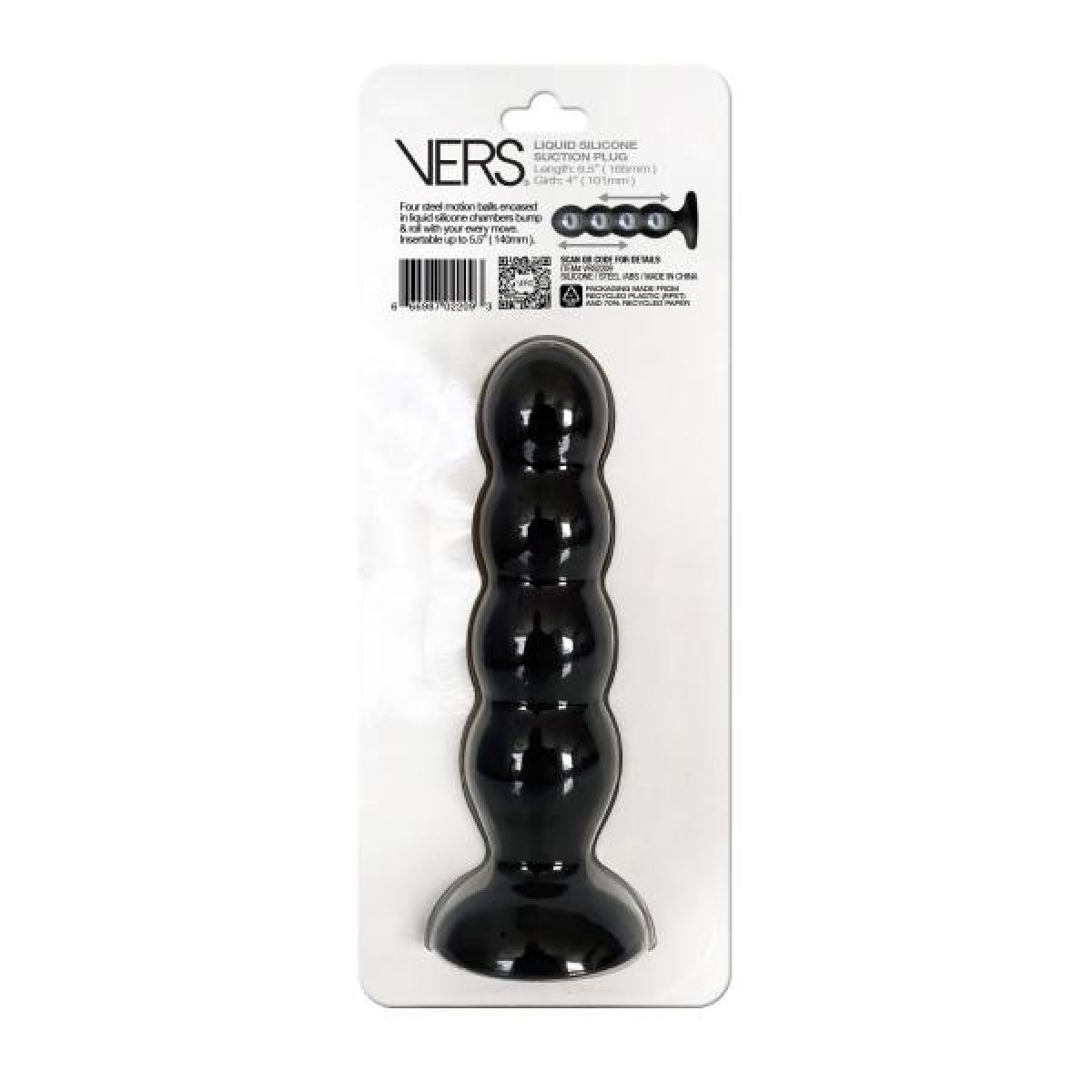 VERS Liquid Silicone Suction Plug 16.5 cm Length 10 cm Girth > Anal Range > Prostate Massagers