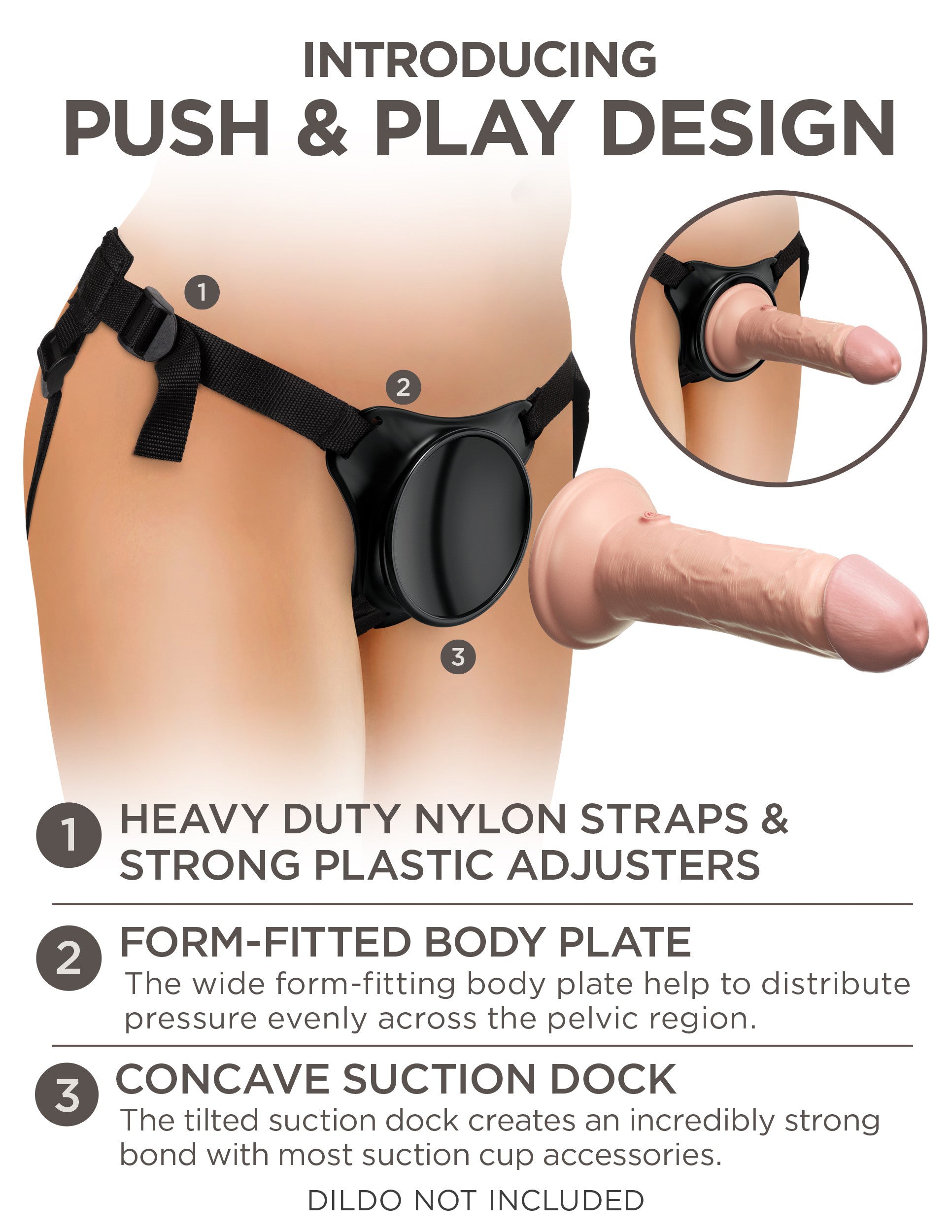 King Cock Elite Beginner's Body Dock Strap-On Harness Adjustable Size Harnesses & Strap-Ons