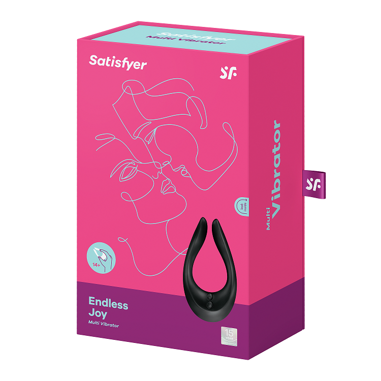 Satisfyer Endless Joy - USB Rechargeable Couples Stimulator - Black Black STIMULATORS