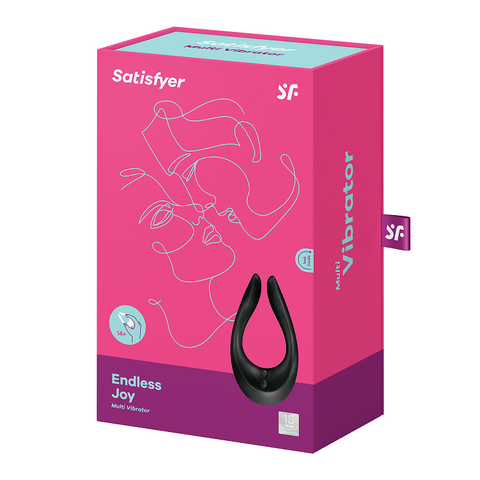 Satisfyer Endless Joy - USB Rechargeable Couples Stimulator - Black Black STIMULATORS