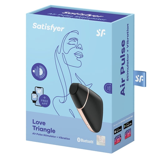 Satisfyer App Enabled Love Triangle Clitoral Massager Black Default Title > Sex Toys For Ladies > Clitoral Vibrators and Stimulators