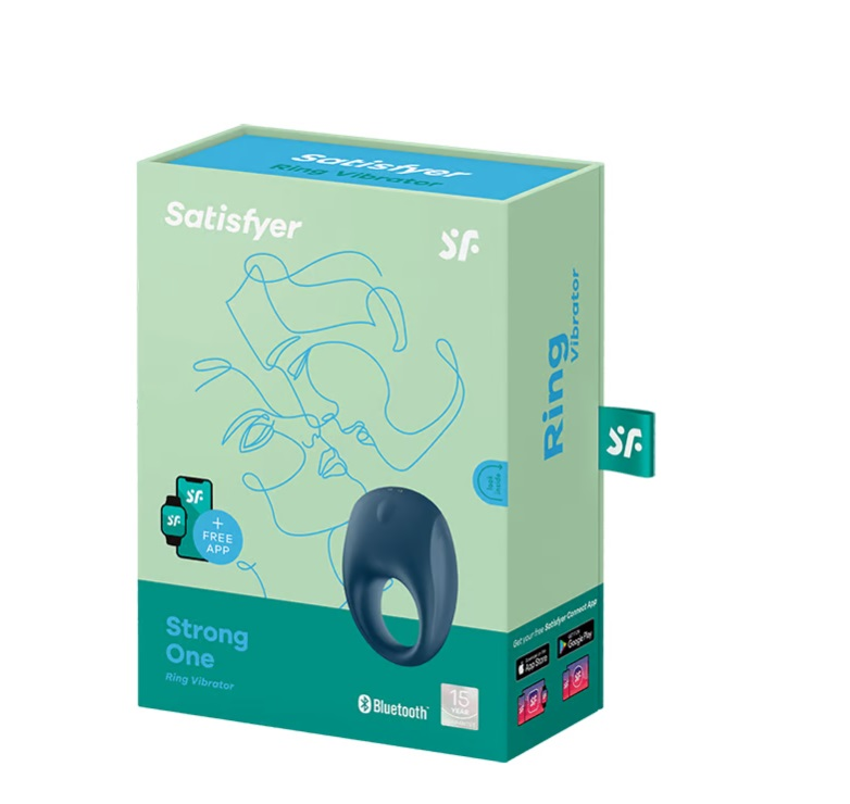Satisfyer App Enabled Strong One Silicone Cock Ring Blue Default Title > Sex Toys For Men > Love Ring Vibrators