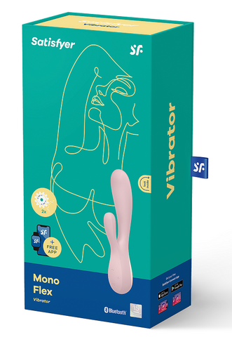 Satisfyer Mono Flex Mauve USB Rechargeable Rabbit Vibrator 10.5 Inch Pink VIBRATORS-RABBIT
