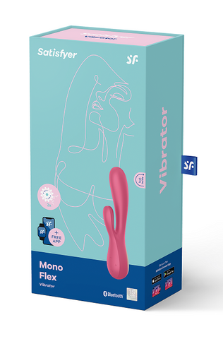 Satisfyer Mono Flex App Controlled USB Rechargeable Rabbit Vibrator Red VIBRATORS-RABBIT