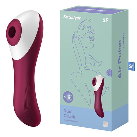 Satisfyer Dual Crush Air Pulse Stimulator With Vibration Adult Sex Toy Red AIR PULSATION