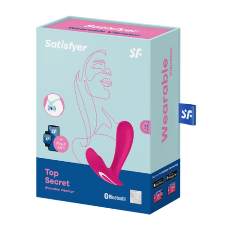 Satisfyer Top Secret Wearable Vibrator with App Control in Pink Pink Panty Vibrators