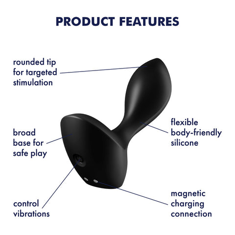 Satisfyer Backdoor Lover Black - Elegant Anal Plug Butt Plugs - Vibrating