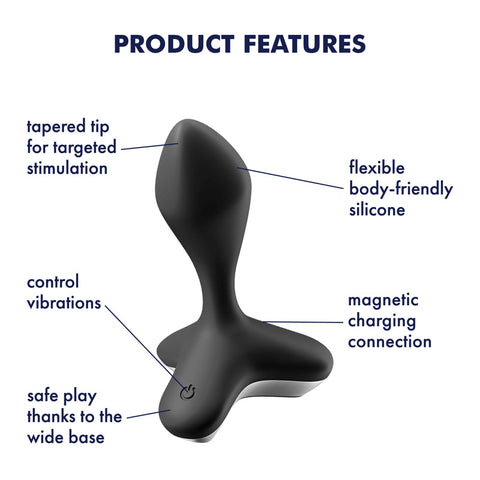 Satisfyer Game Changer Vibrating Anal Plug in Black Butt Plugs - Vibrating