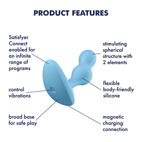 Satisfyer Deep Diver Vibrating Connect App Anal Plug Blue > Anal Range > Vibrating Butt Plugs