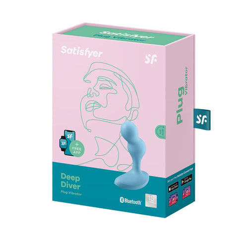 Satisfyer Deep Diver Vibrating Connect App Anal Plug Blue > Anal Range > Vibrating Butt Plugs