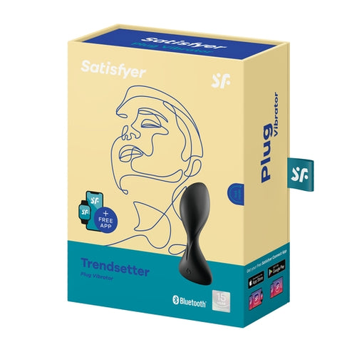 Satisfyer Trendsetter Connect App Vibrating Anal Plug Black for Beginners and Seasoned Users Black Butt Plugs - Vibrating