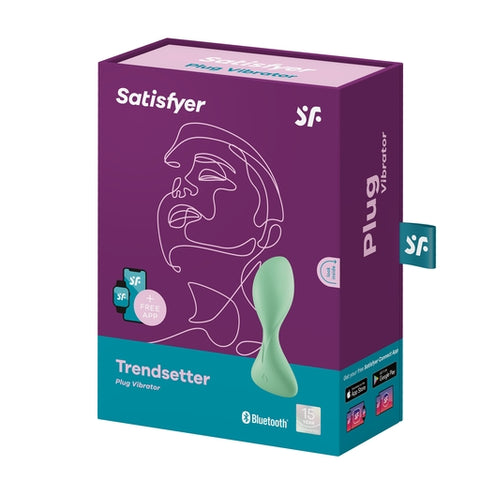 Satisfyer Trendsetter Connect App Vibrating Anal Plug Light Green Green Butt Plugs - Vibrating