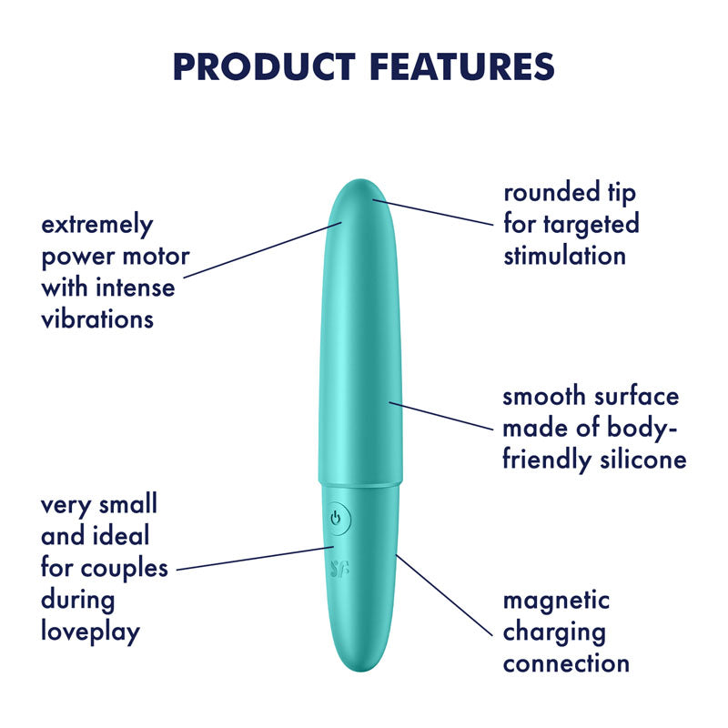 Satisfyer Ultra Power Bullet 6 Turquoise USB Rechargeable Bullet Vibrator BULLETS