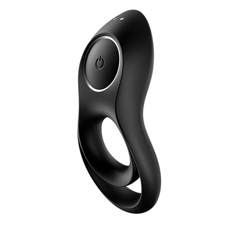 Satisfyer Legendary Duo Cockring for Enhanced Pleasure Black Cock Rings Vibrating
