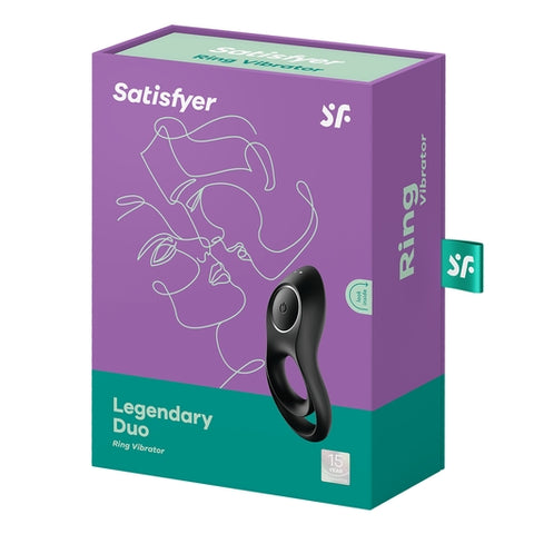 Satisfyer Legendary Duo Cockring for Enhanced Pleasure Black Cock Rings Vibrating