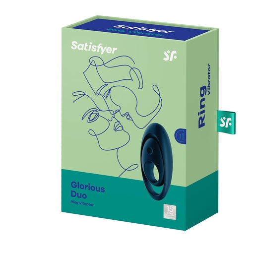 Satisfyer Glorious Duo Vibrating Cock Ring for Enhanced Pleasure and Intimacy Blue Cock Rings Vibrating