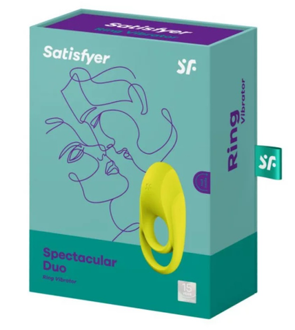 Satisfyer Spectacular Duo Light USB Rechargeable Cock and Balls Ring Green Cock Rings Vibrating
