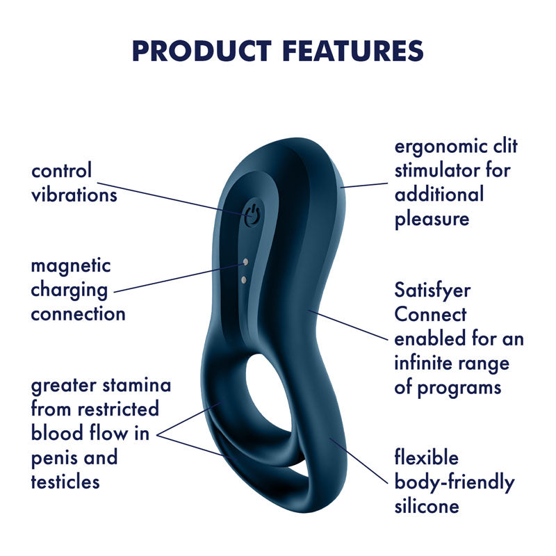 Satisfyer Epic Duo Bluetooth App-Controlled Rechargeable Vibrating Cock Ring > Sex Toys > Remote Control Toys